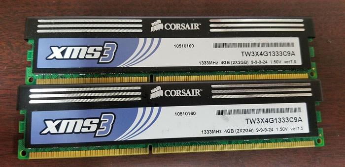 Used Corsair TW3X4G1333C9A 4GB Kit (2x2GB)
