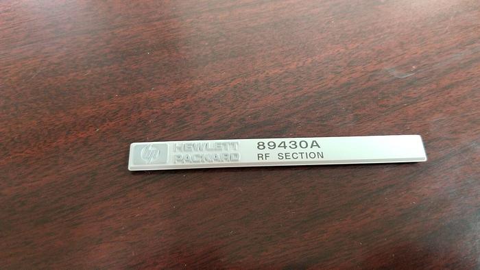 HP 89430A RF Section Nameplate NEW!
