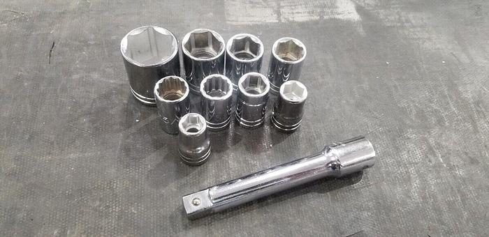 Used PROTO 1/2" SAE Socket Set #5 Made In USA