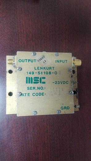 Used MSC 149-54108-0 Microwave Amplifier Unknown Frequency