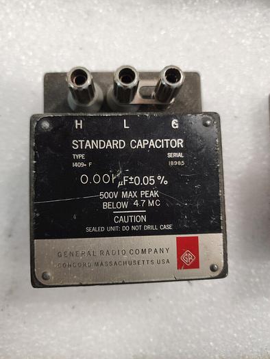 Used GenRad 1409-F Standard Capacitor .001uf +/-.05% Unit #1