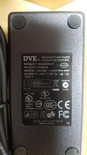 DVE PS12U-21E DSA-0151D-12 Switching Power Supply NEW!