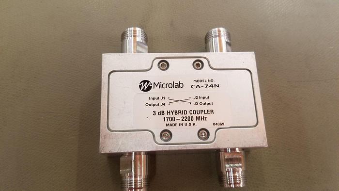 Used Microlab CA-74N 3dB Hybrid Coupler 1700-2200MHz