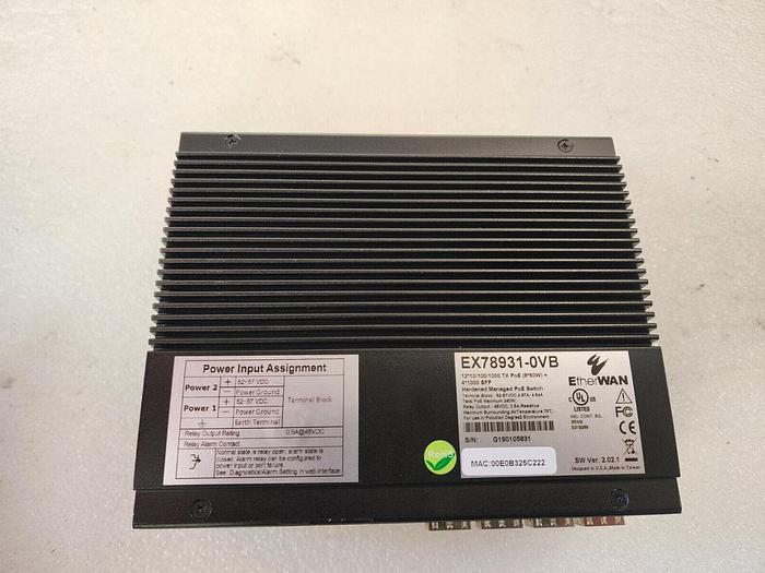 Used EtherWAN EX78931-0VB 12-Port Gigabit with 8-Port PoE +4 Gigabit SFP Switch