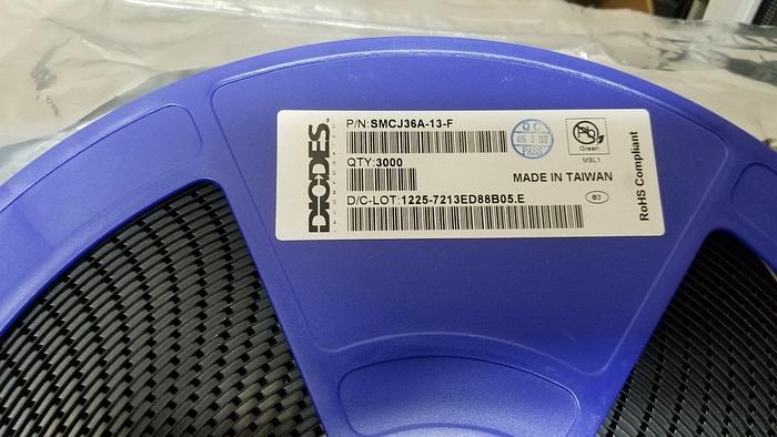 Diodes Incorporated SMCJ36A-13-F  2942 Pieces 2012 Date Code ROHS