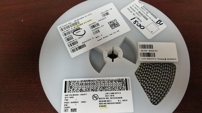 Vishay B340A-E3/61T 1800 Pieces 2016 Date Code