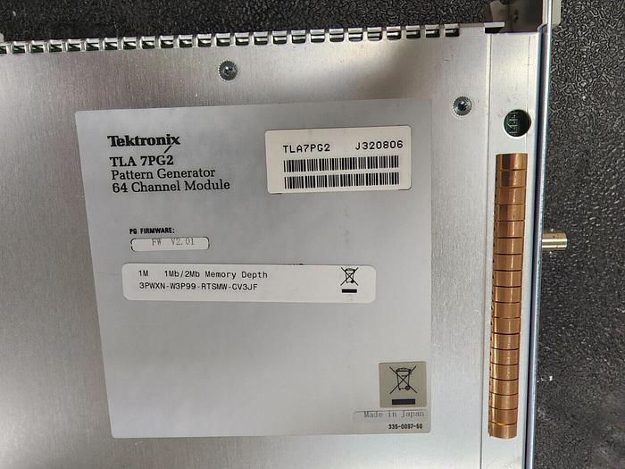 Used Tektronix TLA7PG2 Pattern Generator 64 Channel Logic Analyzer Module Unit #1