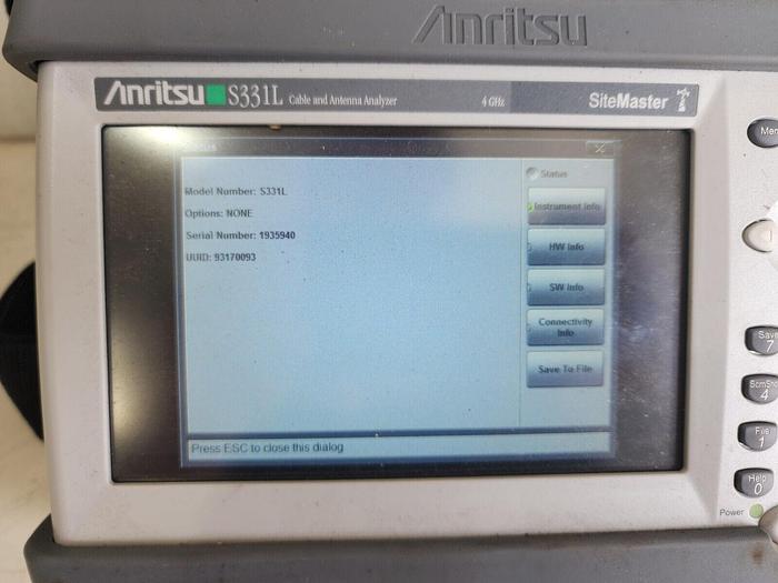 Used Anritsu S331L SiteMaster 4GHz Cable and Antenna Analyzer Unit #2