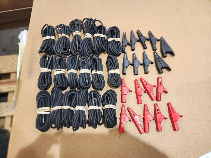 Used Astro-Med Chart Recorder Leads with Alligator Clips Lot of 18