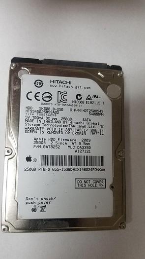 Used Hitachi HTS545025B9SA02 250GB 2.5" Apple Drive