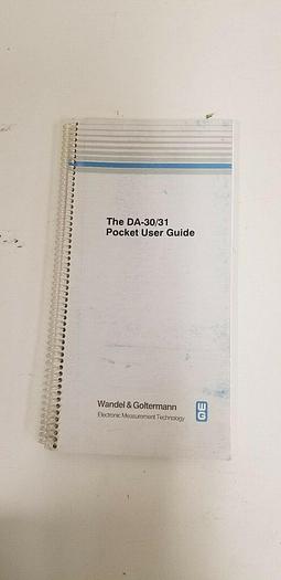 Used Wandel & Goltermann DA-30/31 Pocket User's Guide #2