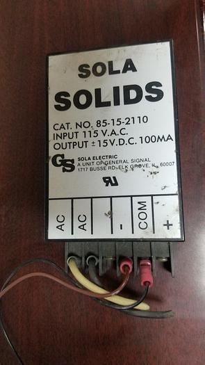 Used SOLA Electric 85-15-2110