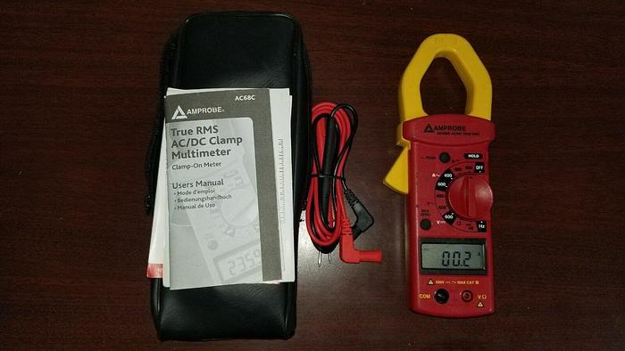 Used AMPROBE AC68C True RMS AC/DC Clamp Multimeter with Leads Unit #14