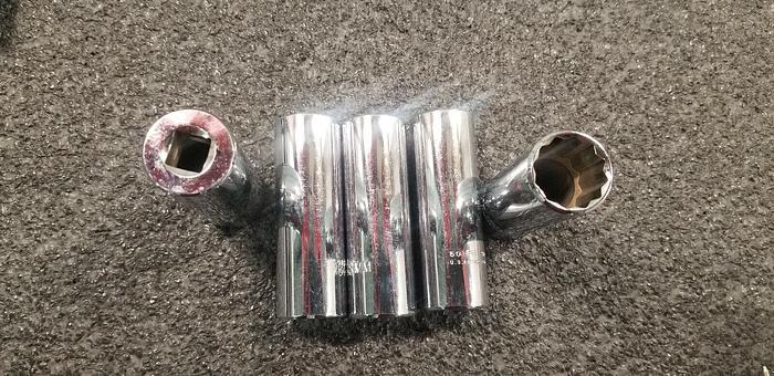 Used PROTO 18mm 3/8" Deep 12 Point Socket Lot of 5 Set #2