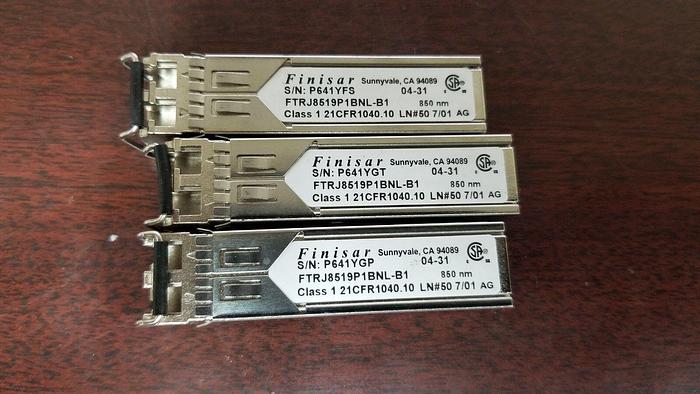 Used Finisar FTRJ8519P1BNL-B1 SFP Modules Lot of 3
