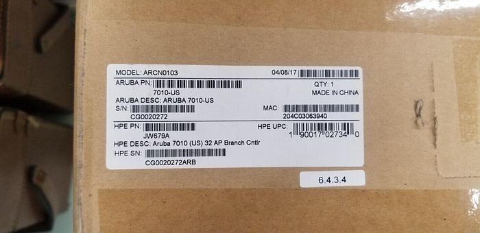 Used ARUBA 7010-US Mobility Controller JW679A NEW OPEN BOX!
