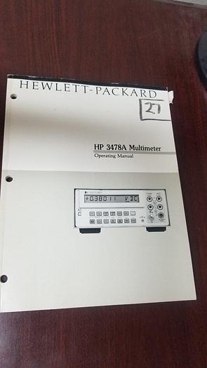Used HP 3478A Operating Manual