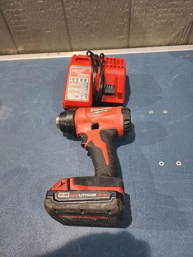 Used Milwaukee 2588-20 Cordless Heat Gun with Battery and Charger Unit #12
