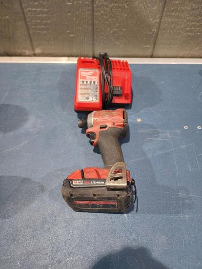 Used Milwaukee 2853-20 1/4" Impact Driver with Battery and Charger Unit #2