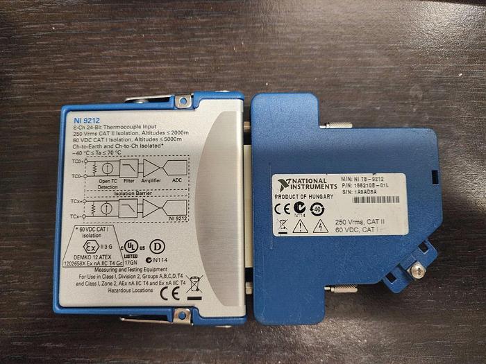 Used National Instruments NI 9212 8-Channel 24 Bit Thermocouple Input with TB-9212
