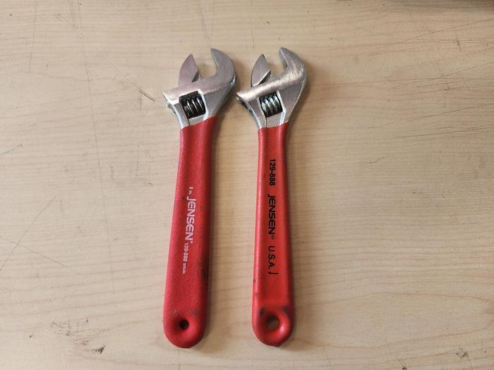 Used Jensen 129-888 Adjustable 8" Crescent Wrench Lot of 2