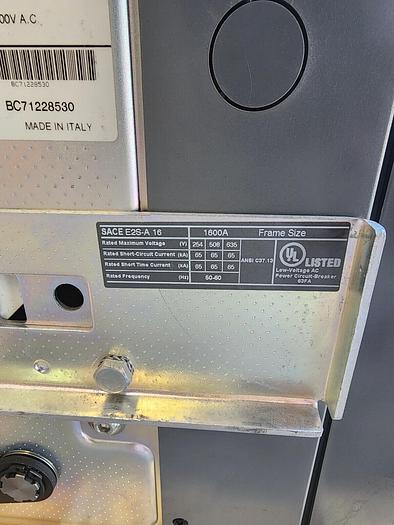 Used ABB SACE E2S-A 1600 Amp Circuit Breaker Unit #2