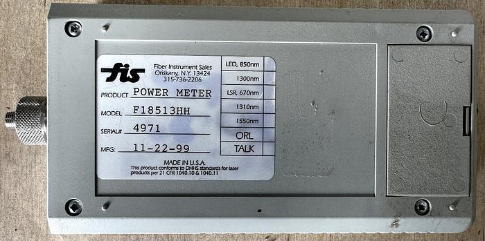 Used Fiber Instrument Sales F18513HH Fiber Power Meter