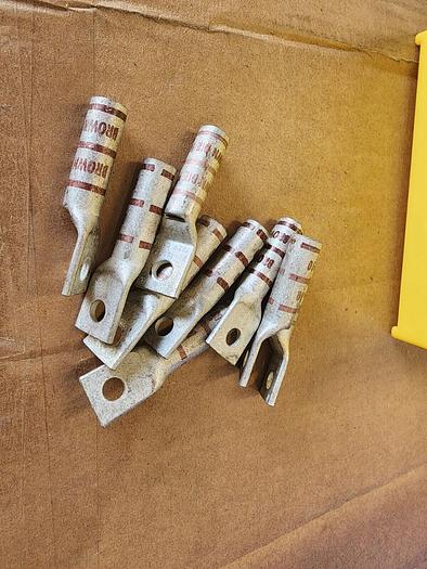 Used Burndy YAZVTC-FX 2/0 Brown Lug Lot of 9 NEW!