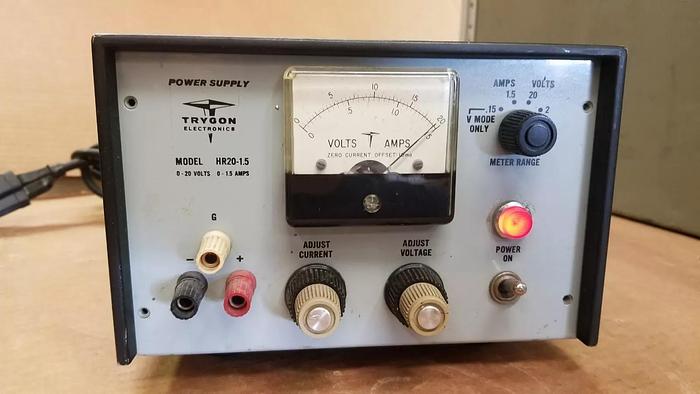 Used TRYGON HR20-1.5 DC Power Supply 0-20V/0-1.5A