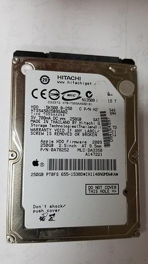 Used Hitachi HTS545025B9SA02 250GB 2.5" SATA Drive