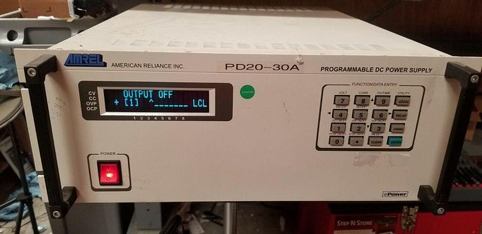 Used AMREL PD20-30A Programmable DC Power Supply Tested Good!