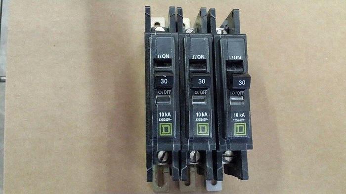 Used Square D 30A Circuit Breakers Lot of 3