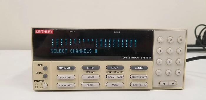 Used Keithley 7001 Switch System with 2-7020 Digital I/O Modules