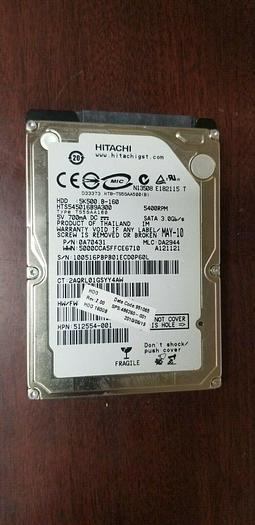 Used Hitachi HTS545016B9A300 160GB 2.5" SATA Laptop Drive