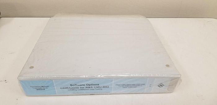 Used Rohde & Schwarz CDMA2000 Software Options for CMU-B83 Manual #1