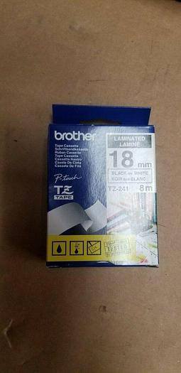 Brother TZ-241 18mm Black on White Tape Cassette NEW!