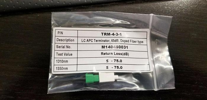 JDSU TRM-4-3-1 LC APC Terminator 65dB Doped Fiber Type NEW!