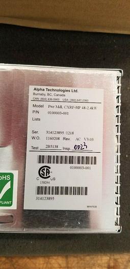 Used Alpha CXRF-HP48-2.4kW Rectifier Module NEW!