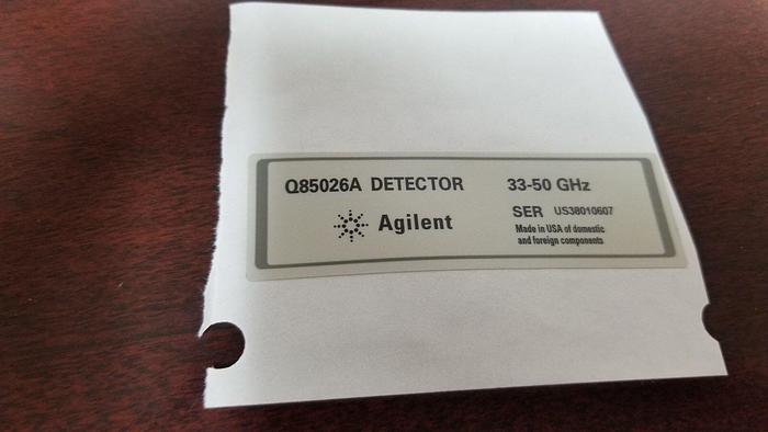Agilent Q85026A Detector Label NEW!