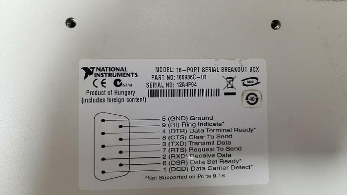 Used National Instruments 186936C-01 16-Port Serial Breakout Box
