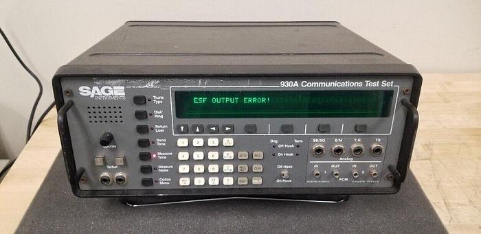 Used SAGE Instruments 930A Communications Test Set ESF Output Error