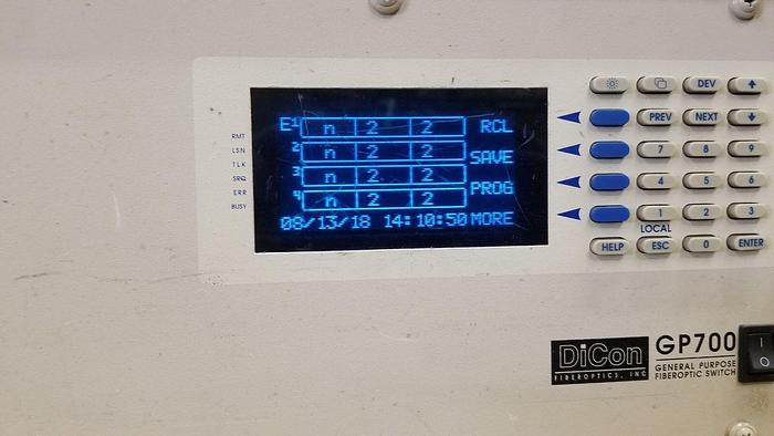 Used DiCon GP700 General Purpose Fiber Optic Switch with 6 Modules Passes Self Test!