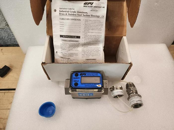 Used Great Plains Industries Industrial Grade Turbine Flowmeter