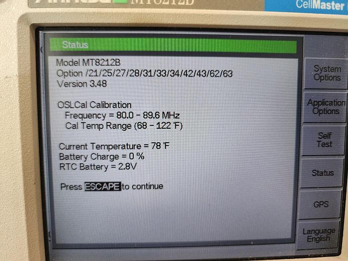 Used Anritsu MT8212B SiteMaster Many Options Unit #1