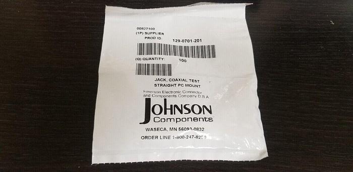 Johnson 129-0701-201 Coaxial Test Jack Straight PC Mount Lot of 100 NEW!