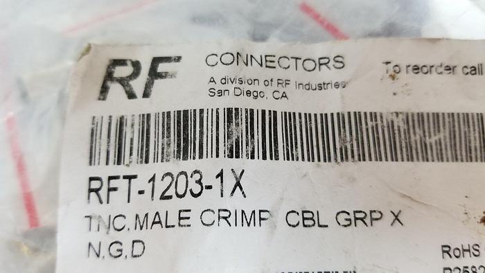 RFI  RFT-1203-1X  TNC Male Crimp Cable Connector NEW!