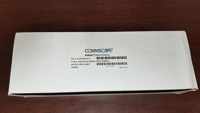 Andrew/Commscope S-3-CPUSE-H-D  3-Way High Power Splitter 698-2700MHz NEW!