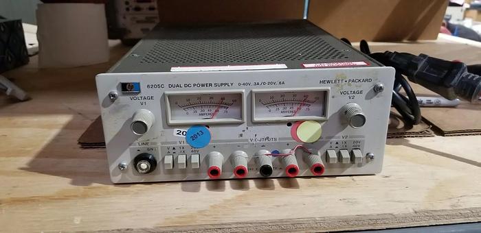 Used HP 6205C Dual DC Power Supply 0-40V,.3A/0-20V,.6A Unit #11
