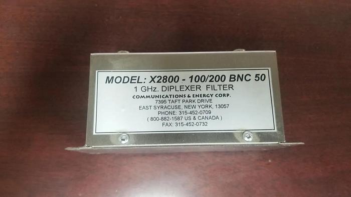 Used Communications & Energy Corp X2800-100/200BNC50 1GHz Diplexer Filter