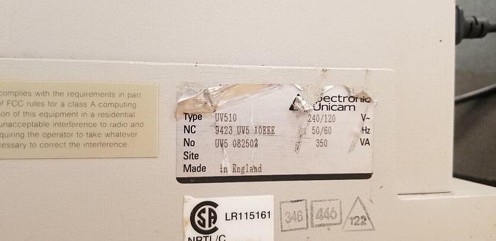 Used Spectronic Unicam UV510 UV-Visible Spectrometer READ!